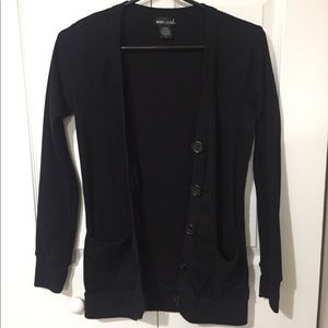 Black, Button-up Cardigan